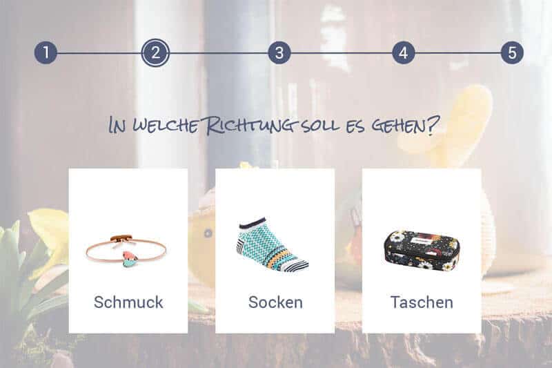 Das Bild zeigt ein Beispiel für einen digitalen Produktberater für Ostern.