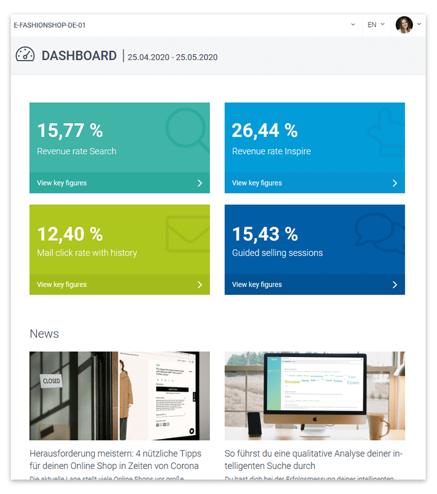 The picture shows the backend of the personalisation software from epoq