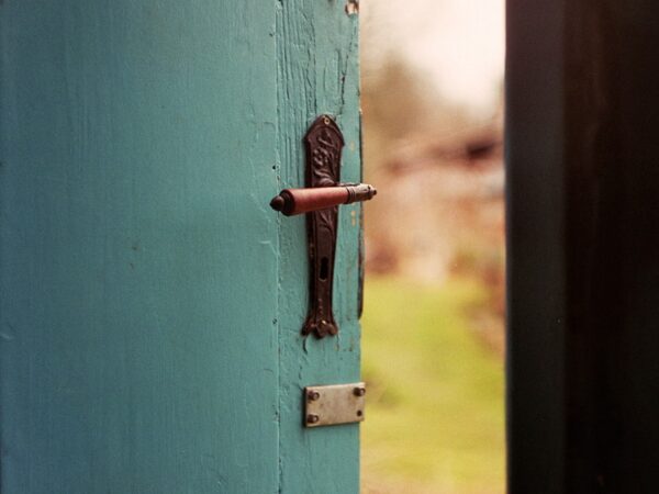 Le taux d'ouverture des newsletters est ici représenté par une porte légèrement ouverte donnant sur la nature.