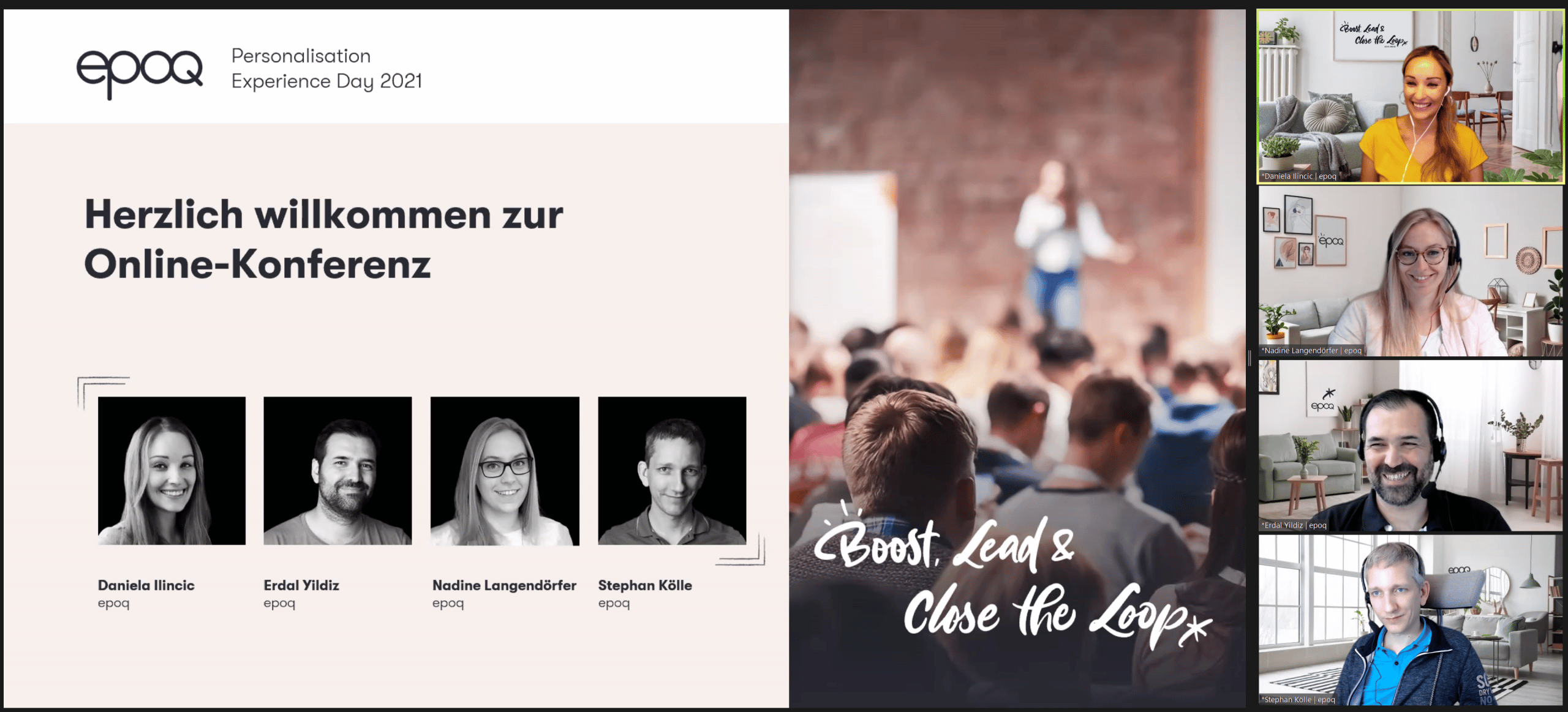 Auf dem Bild ist der Speaker des Slots "Keynote zur Personalisierung" des epoq Personalisation Experience Day 2021 zu sehen