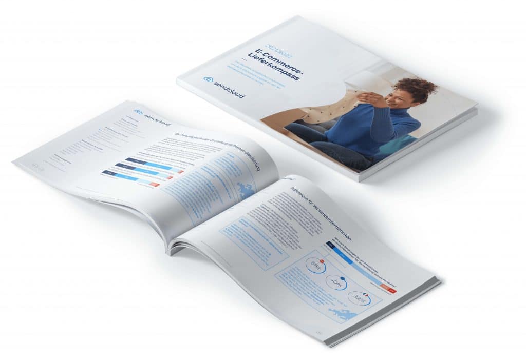 Die Grafik zeigt den E-Commerce-Lieferkompass 2021/2022 von Sendcloud. Dieser enthält die neusten Einblicke zum aktuellen Verbraucherverhalten im E-Commerce.