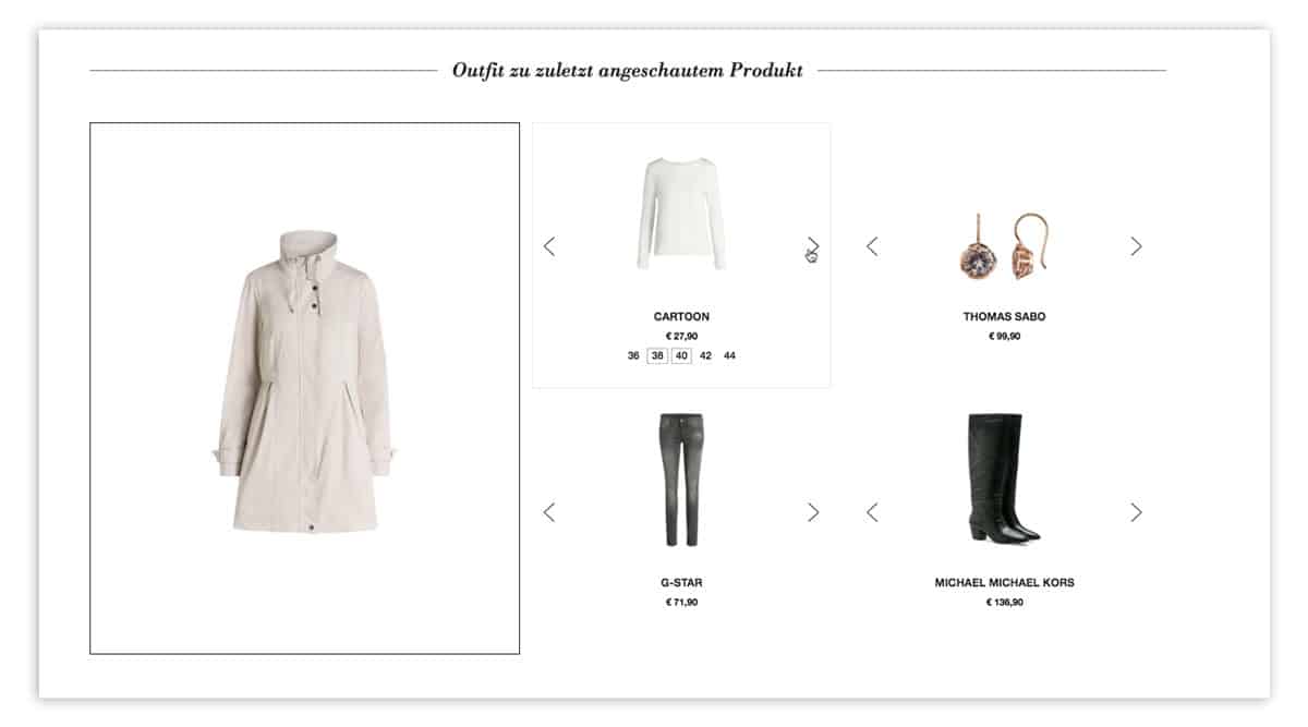 Cross-Selling-Strategie auf outletcity.com