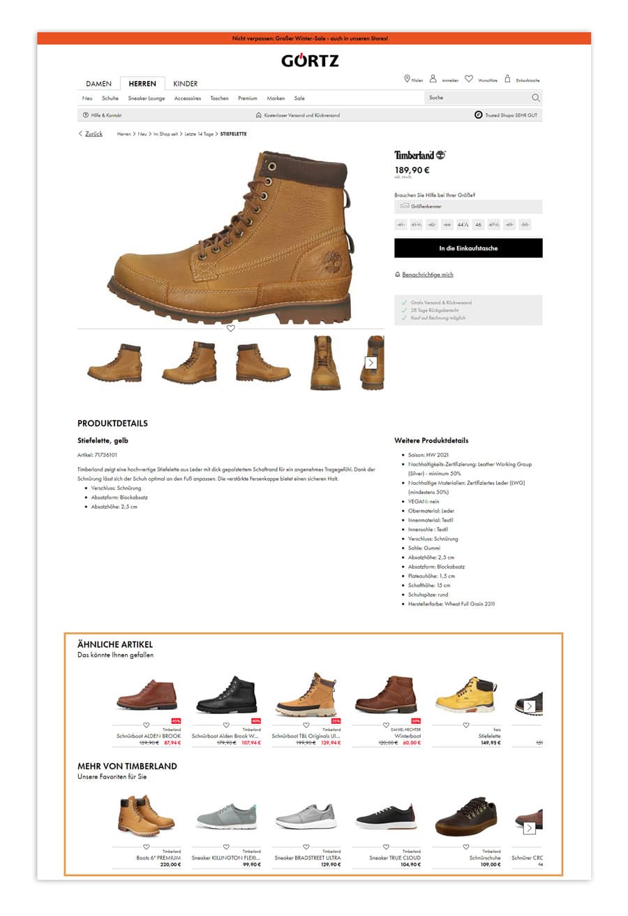 Echtzeit-Personalisierung auf goertz.de