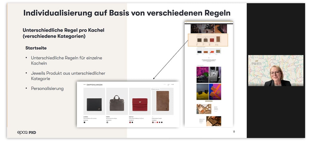 Screenshot vom PXD 2022 zur Individualisierung von Empfehlungen.