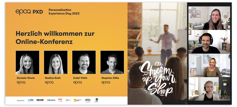 Die Moderatoren des Personalisation Experience Day 2022 sind zu sehen.