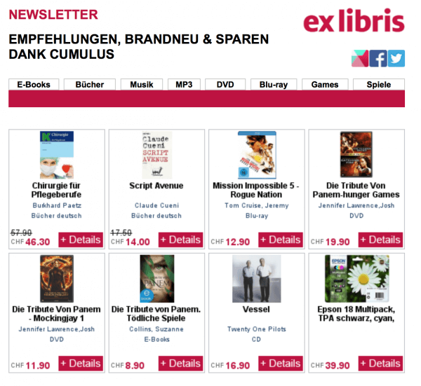 Personalisierte Empfehlungen bei Ex Libris