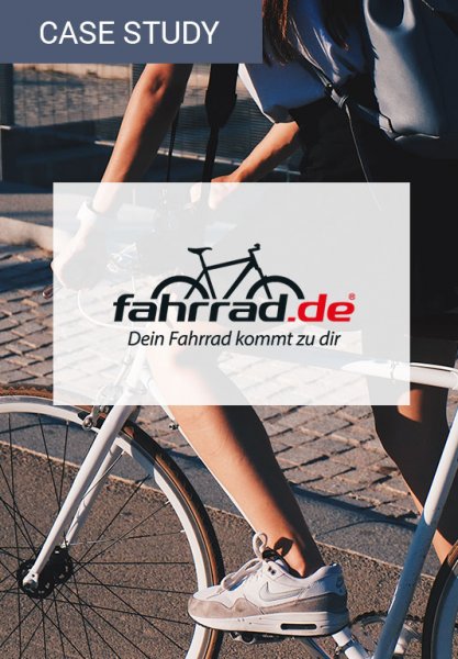 Vorschaubild der Case Study zur Umsatzsteigerung bei fahrrad.de, die durch den Einsatz einer Personalisierungssoftware und das Ausspielen von personalisierten E-Commerce-Product-Recommendations erreicht wird.
