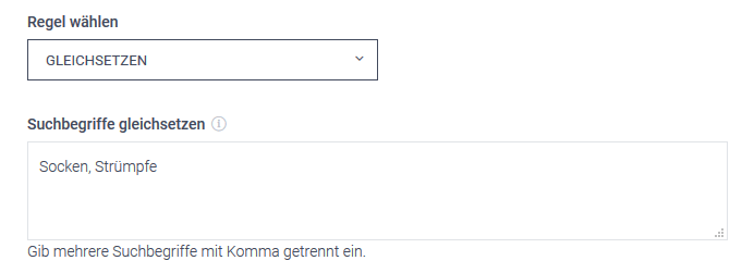 -Der Screenshot zeigt einen Ausschnitt des Thesaurus im epoq Control Desk. Dargestellt wird ein Beispiel für die Regel Gleichsetzen.