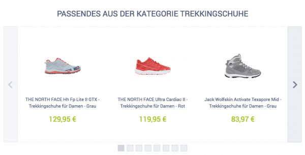Recommendation Widget in Form eines Sliders