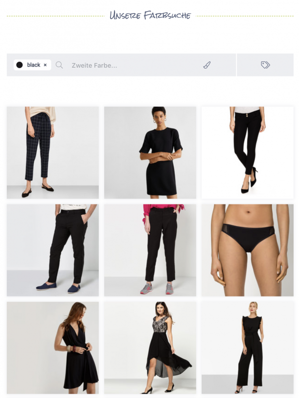 Farbsuche nach Extraktion von Smart Data über Big Data im E-Commerce