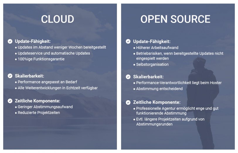 Gegenüberstellung Cloud-Shopsystem und Open-Source-Lösung anhand von drei wichtigen Anforderungen